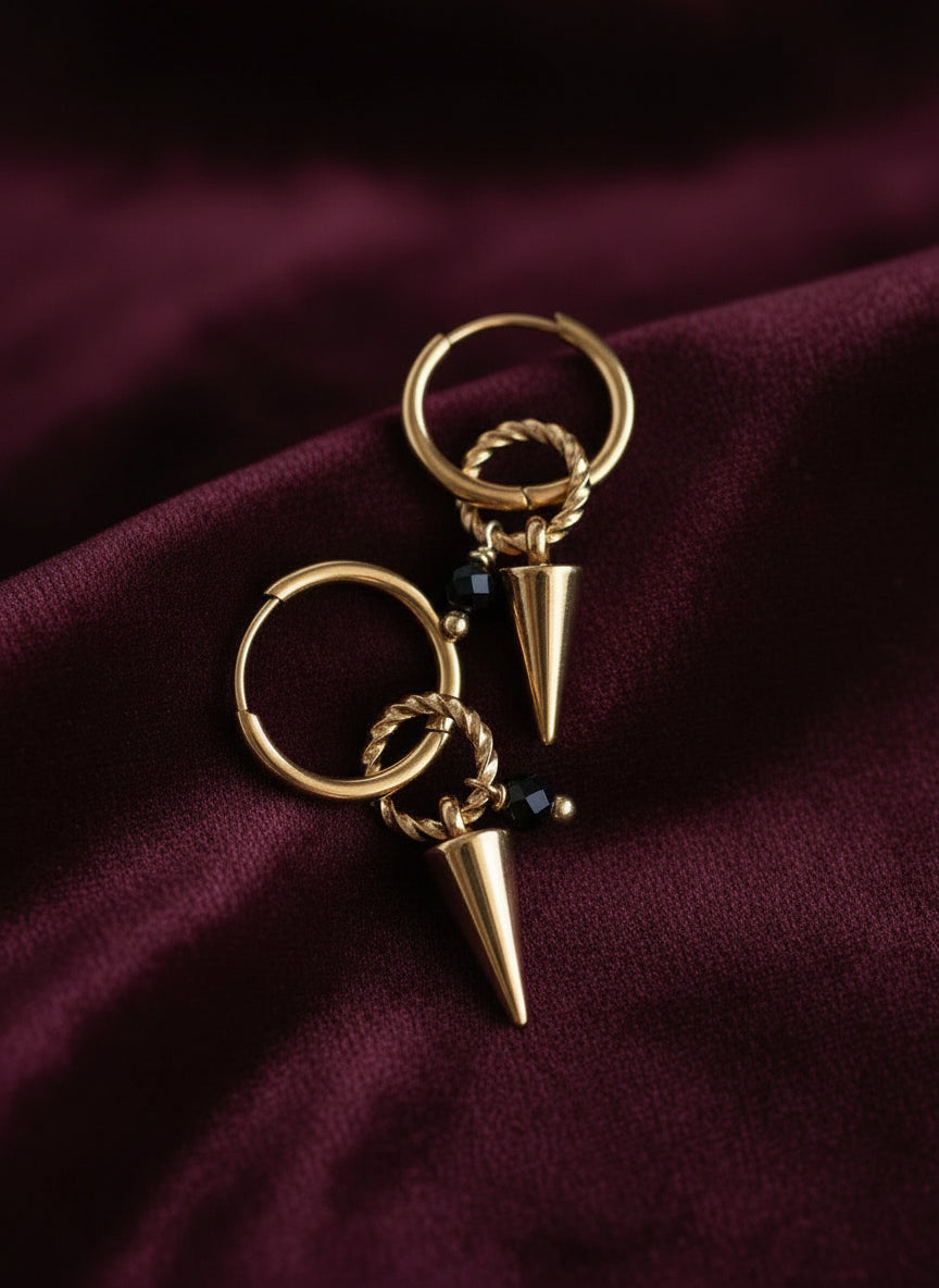 Gemma Créoles Onyx noir