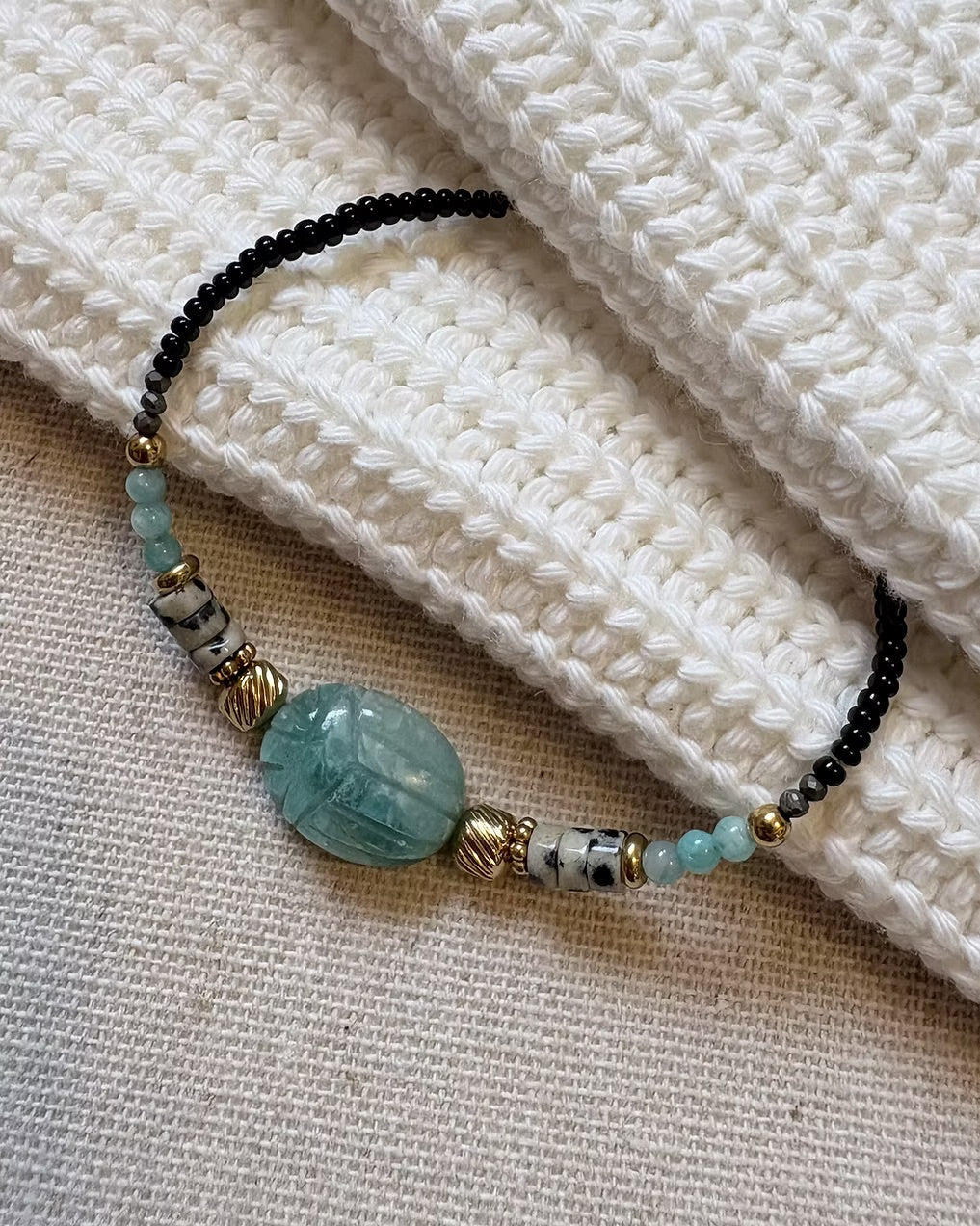 Suri Bracelet Scarabée Amazonite