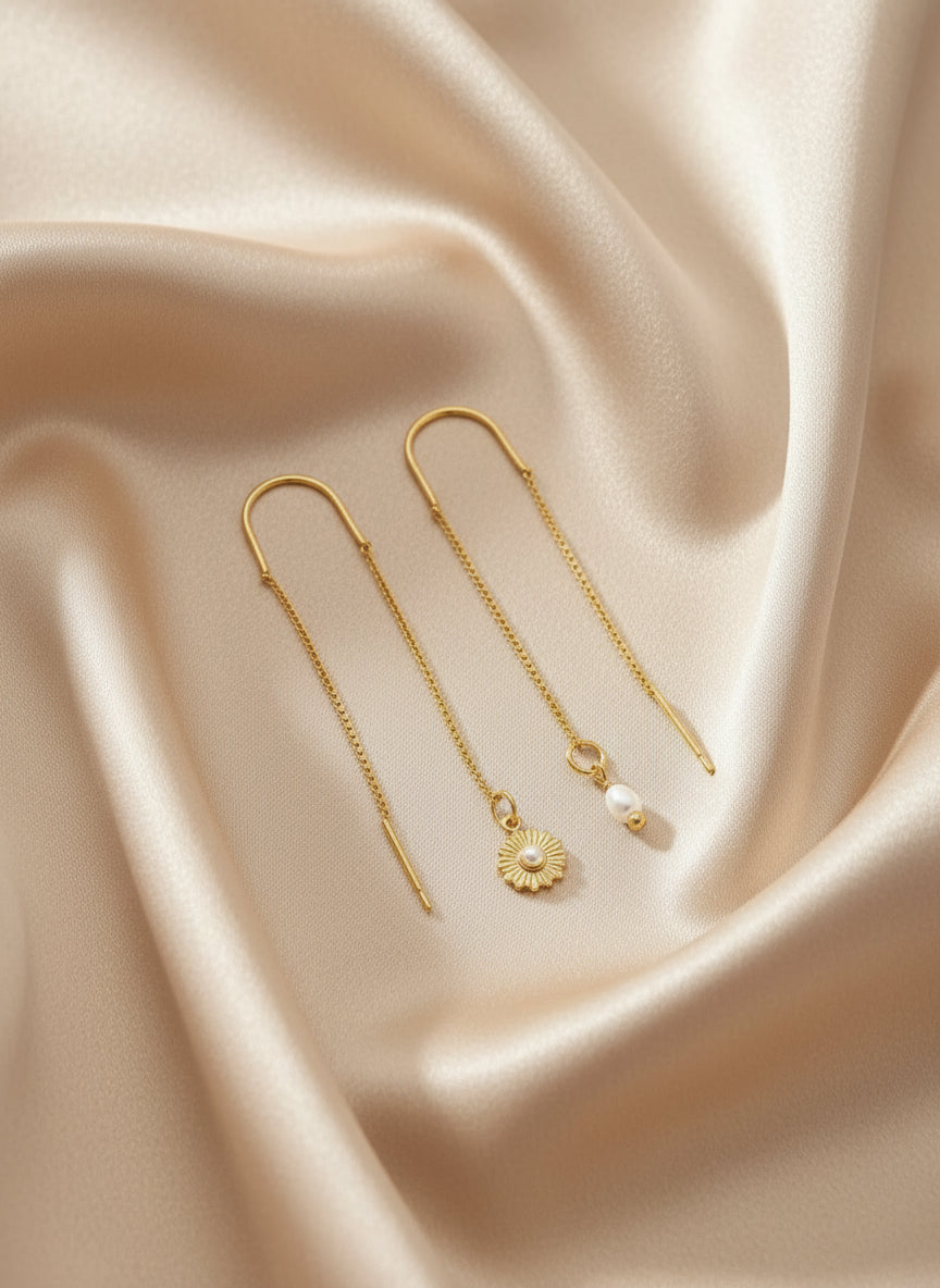 Arielle Chaînette d'Oreille Fleur et Nacre