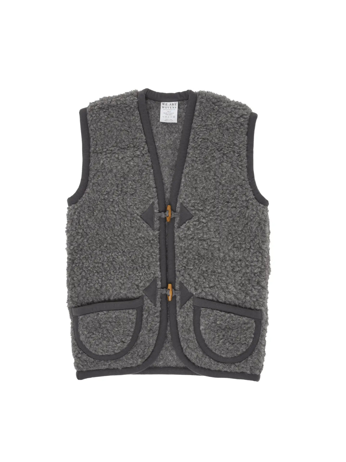 Louve enfant, le gilet sans manche en laine mérinos gris