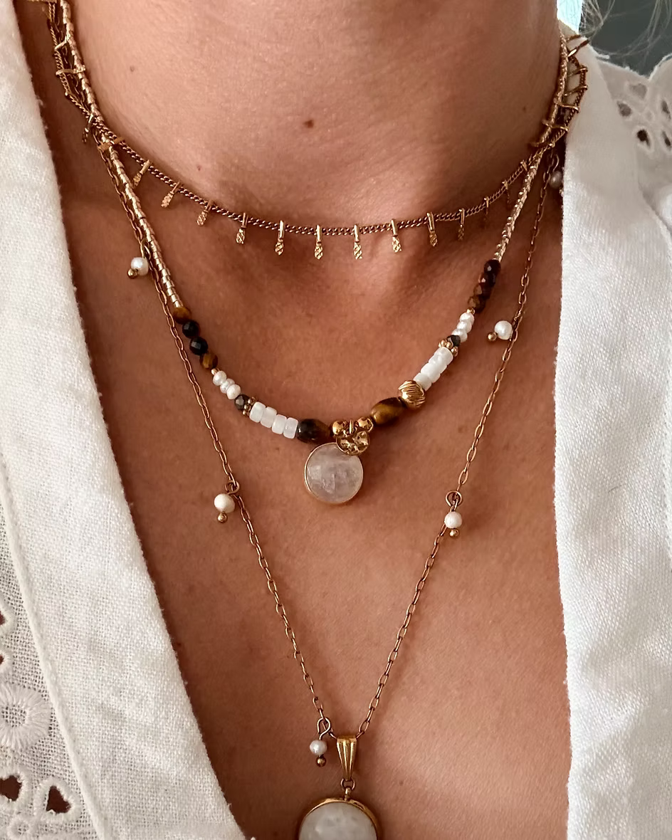 Ivy Collier Chaîne pampilles dorée