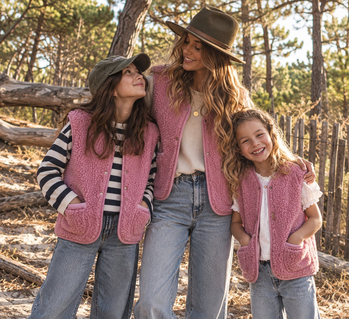DUO Gilet cocoon rose