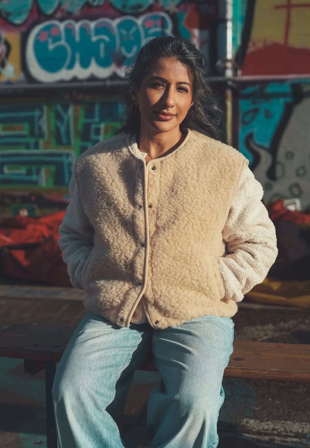 Cocoon adulte, le gilet sans manche en laine mérinos beige