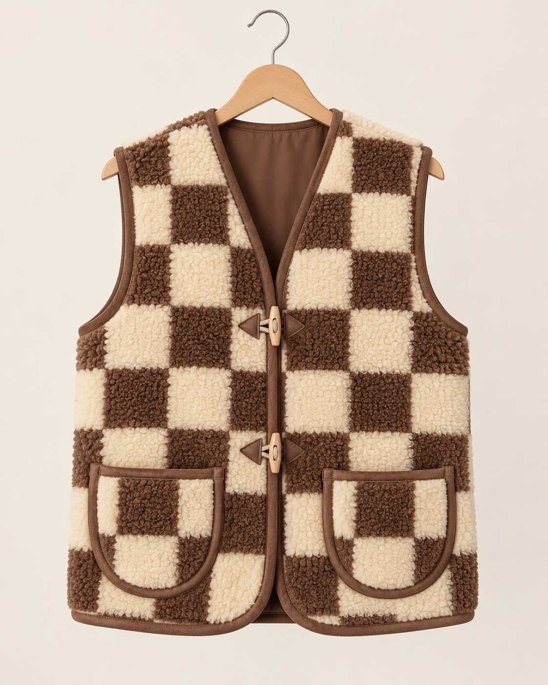 DUO gilet louve damier