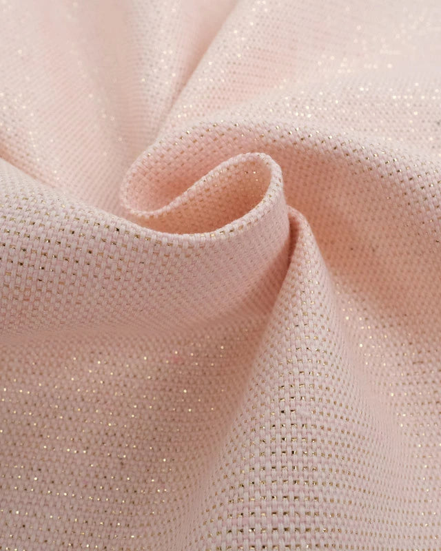 Sac banane Paolina XL en lin pailleté rose pâle