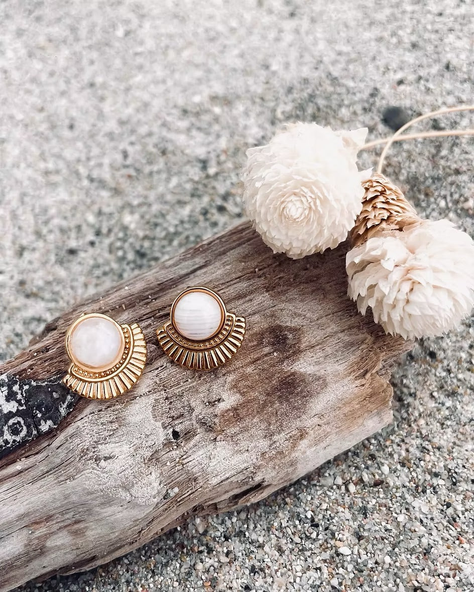 Suzy Boucles d'oreilles Pierre de Lune