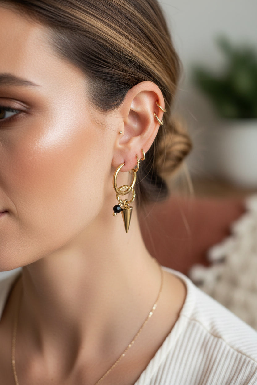 Gemma Créoles Onyx noir